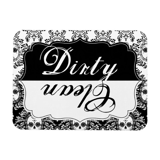 Dead Damask - Clean / Dirty Kitchen Magnet (Horizontal)