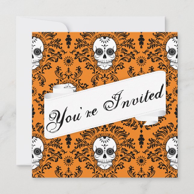 Dead Damask - Custom Sugar Skull Invitation (Front)