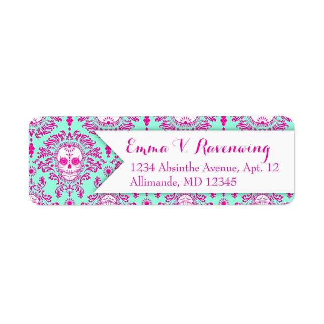 Dead Damask - Custom Sugar Skull Return Address Label (Front)