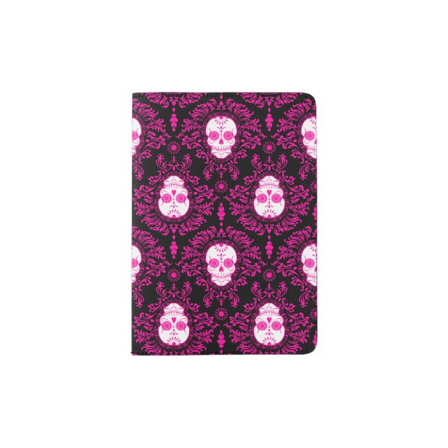Dead Damask - Sugar Skull Pattern Passport Holder (Front)