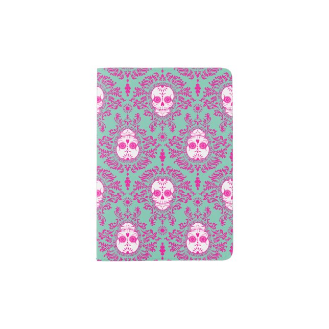 Dead Damask - Sugar Skull Pattern Passport Holder (Front)