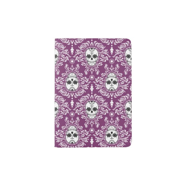 Dead Damask - Sugar Skull Pattern Passport Holder (Front)