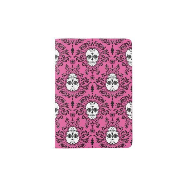 Dead Damask - Sugar Skull Pattern Passport Holder (Front)