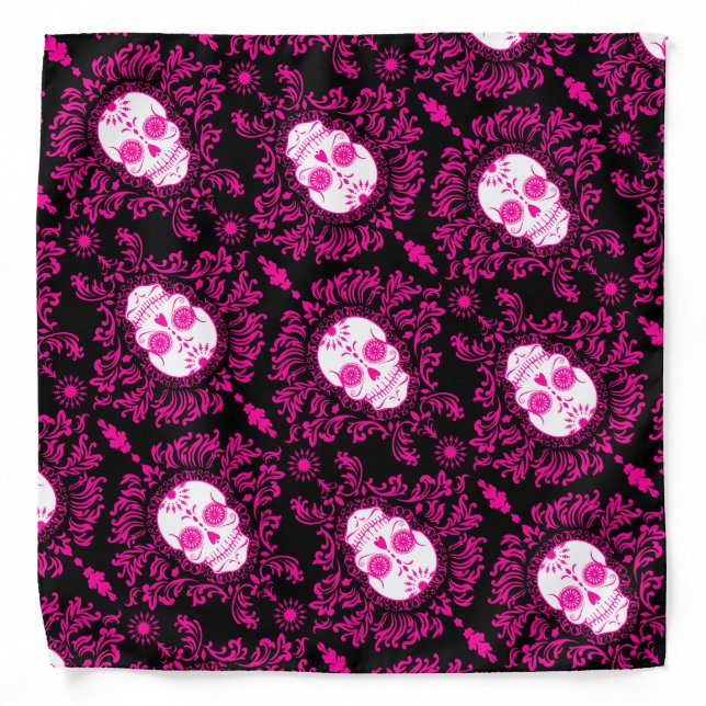 Dead Damask Sugar Skulls Bandana (Front)