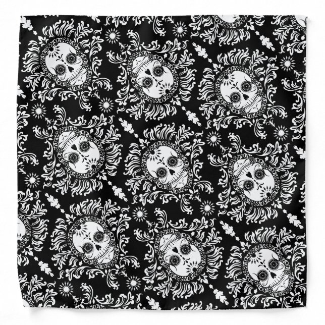 Dead Damask Sugar Skulls Bandana (Front)
