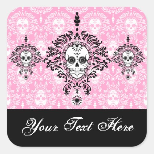 Dead Damask Trio _ Custom Sugar Skull Stickers