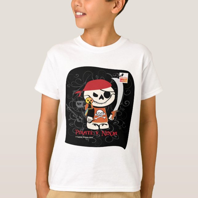 Dead Ed-Ninja v Pirate Kids T-Shirts (Front)