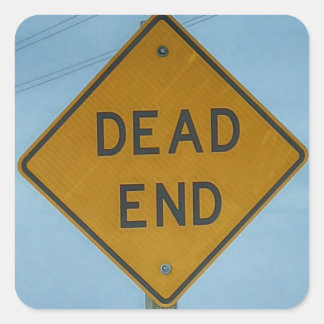Dead End Sign Square Sticker