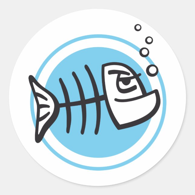 dead fish classic round sticker (Front)
