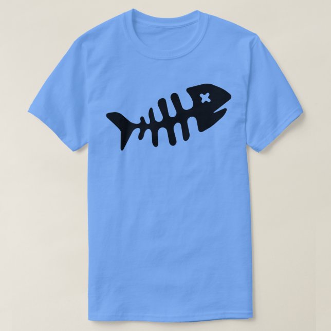 Dead Fish Skeleton Fishing Swimming  T-Shirt (Design Front)