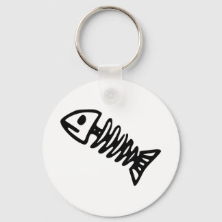 Dead Fish Skeleton Skull Bones Fossil Keychain
