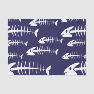 Dead Fish Skeleton White Bones Fishing Humor Tissue Paper