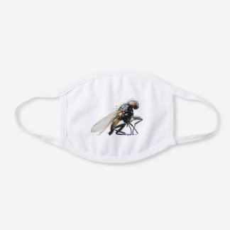 Dead Fly White Cotton Face Mask