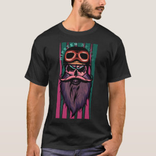 dead head hipster skull slull beard mustache p T-Shirt