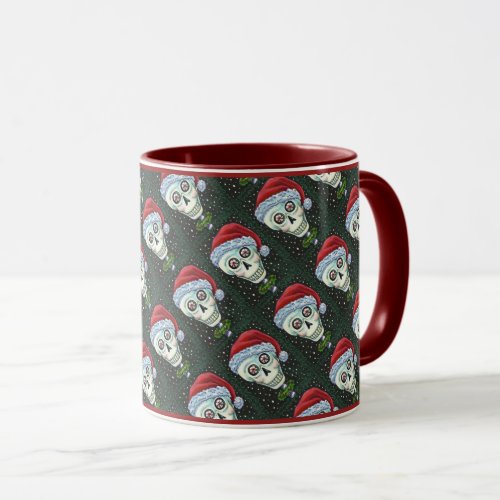 DEAD HEAD SANTA SKULL CHRISTMAS SKELETON HUMOR MUG