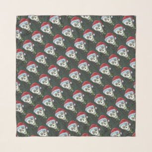 DEAD HEAD SANTA SKULL, CHRISTMAS SKELETON HUMOR SCARF