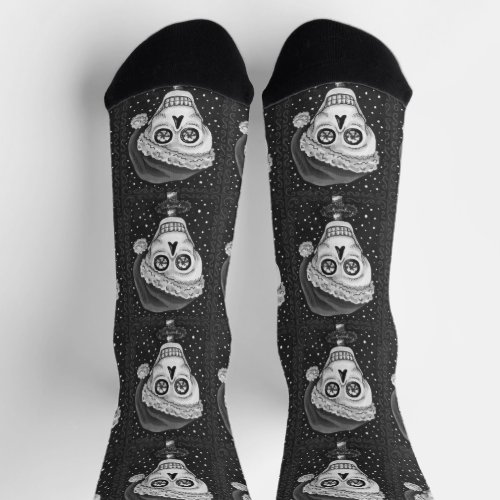 DEAD HEAD SANTA SKULL CHRISTMAS SKELETON HUMOR SOCKS