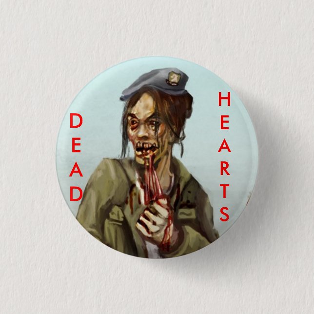 Dead Hearts Novels Zombie Girl Pinback Button (Front)