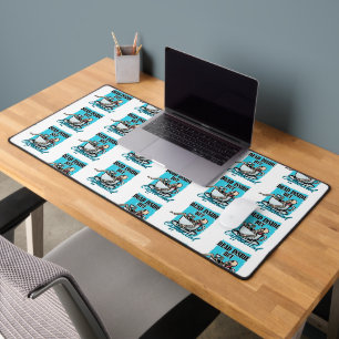 Dead Inside But Caffeinated Coffee Loving Skeleton Desk Mat