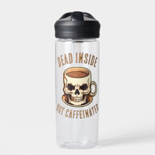 Dead Inside But Caffeinated Skull Coffee Mug Water Bottle