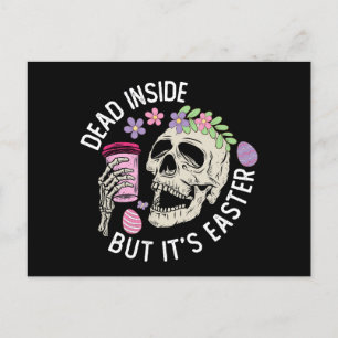 Dead Inside But It's Easter Skull Coffee Eggs Postcard