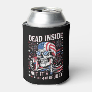 Dead Inside But It's The 4th Of July Skeleton Can Cooler