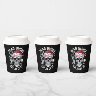 Dead Inside But Jolly AF Christmas Gift Skeleton Paper Cups