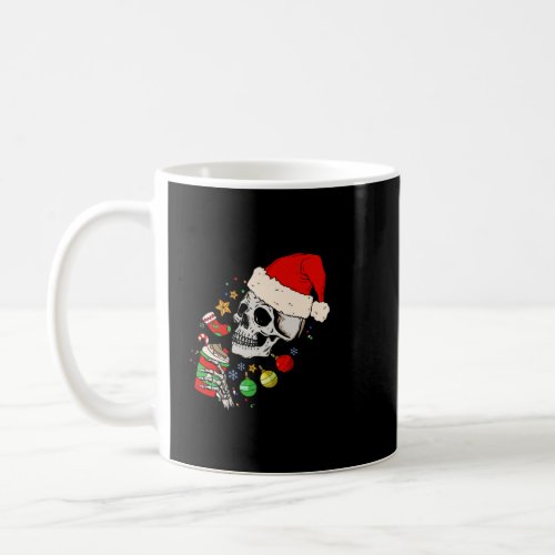 Dead Inside But Jolly AF Funny Skeleton Santa Hat  Coffee Mug