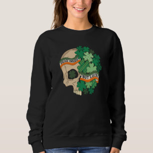 Dead Inside But Lucky Shamrock Skull St Patrick Da Sweatshirt