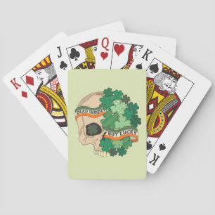 Dead Inside But Lucky - Sugar Skull and Clover Poker Cards