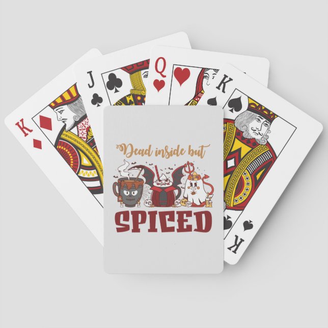 Dead Inside But Spiced – Spooky Halloween Poker Cards (Back)