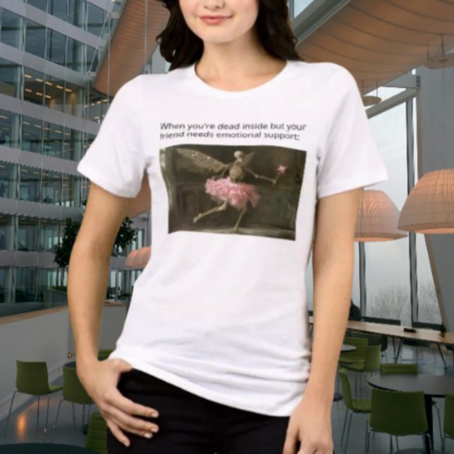Dead Inside but Still Supportive Funny Skeleton Tri-Blend Shirt (Creator Uploaded)