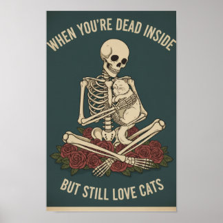 Dead Inside, Cat Outside Poster