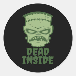 Dead Inside Frankenstein Monster Classic Round Sticker