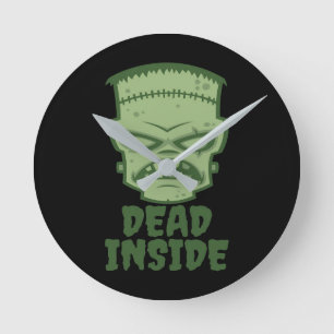 Dead Inside Frankenstein Monster Round Clock