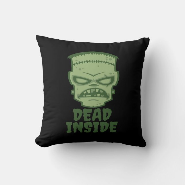 Dead Inside Frankenstein Monster Throw Pillow (Front)