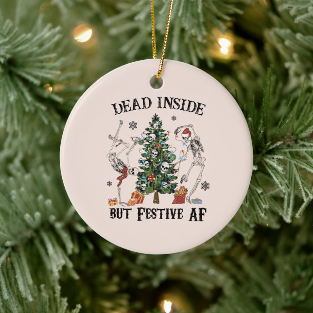 Dead Inside | Funny Christmas Ceramic Ornament (Tree)