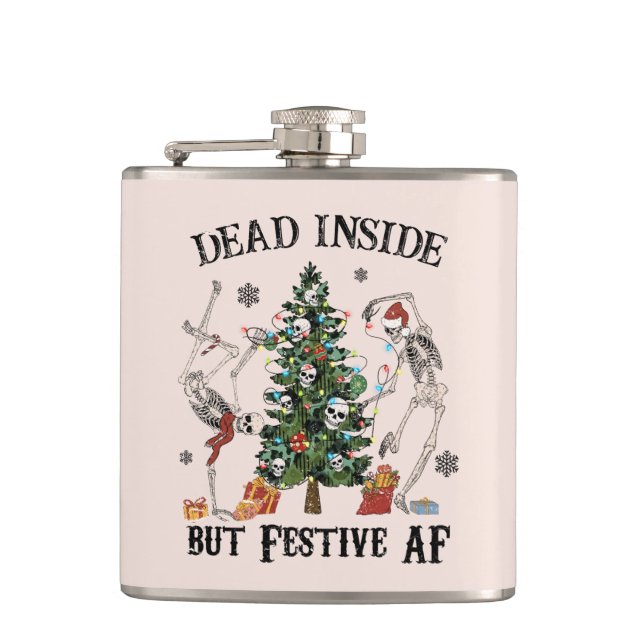 Dead Inside | Funny Christmas Flask (Front)