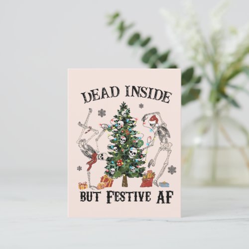 Dead Inside  Funny Christmas Postcard