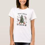 Dead Inside | Funny Christmas T-Shirt<br><div class="desc">This trendy and funny gothic design features the phrase " Dead Inside but Festive AF" with dancing skeletons around a Christmas tree. It is perfect for goth lovers during Christmas celebrations.</div>