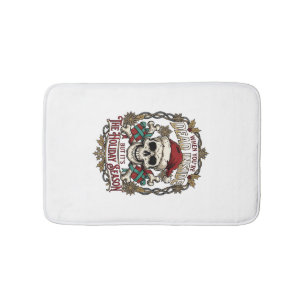 Dead Inside Holiday Season Christmas Skull Santa H Bath Mat