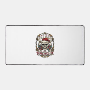 Dead Inside Holiday Season Christmas Skull Santa H Desk Mat