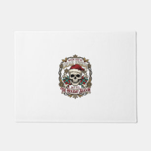 Dead Inside Holiday Season Christmas Skull Santa H Doormat