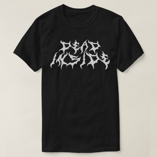 Dead Inside Metal Font Goth Halloween Fall Horror  T-Shirt (Design Front)