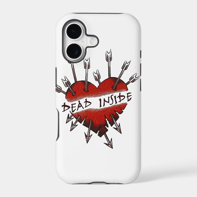 Dead Inside pierced heart Iphone Case (Back)