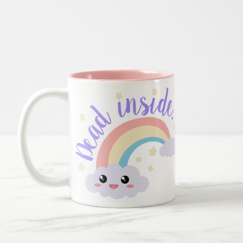 Dead Inside Rainbow Kawaii Two_Tone Coffee Mug