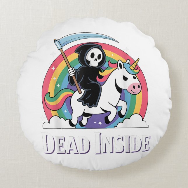  Dead Inside  Round Pillow (Front)