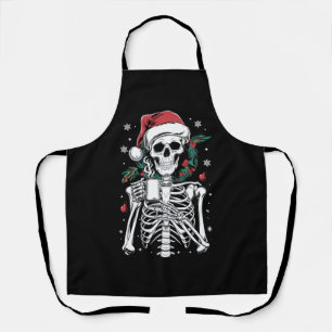 Dead Inside Skeleton Christmas Coffee Lover Gift  Apron