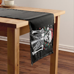 Dead Inside Skeleton Christmas Coffee Lover Gift  Short Table Runner