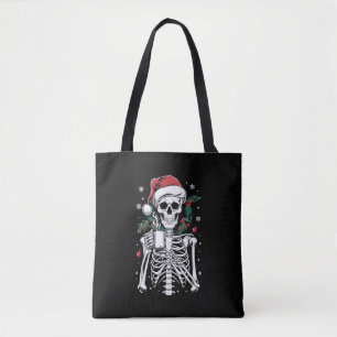 Dead Inside Skeleton Christmas Coffee Lover Gift  Tote Bag